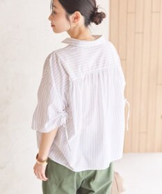 AMERICAN HOLIC 接触冷感ギャザーリボンスリーブ半袖シャツ