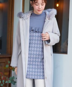 Tiaclasse アーガイルジャガードフリルチュニック