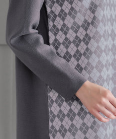 Tiaclasse アーガイルジャガードフリルチュニック