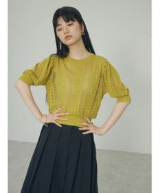 Green Parks ａ．透かし柄ニットプルオーバー