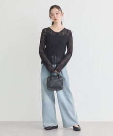 earth music&ecology フロントボタンレースプルオーバー