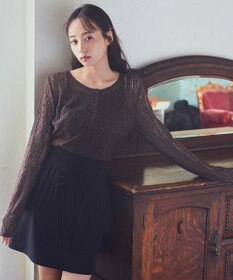 earth music&ecology フロントボタンレースプルオーバー