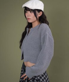 WEGO ダブルZIPニットカーデ