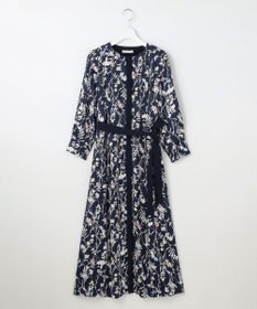 自由区 【WEB&一部店舗限定・新色追加・定番人気・着用動画あり】ハーバルフロープリント8分袖 ワンピース