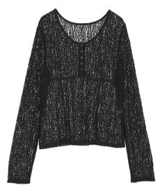 earth music&ecology フロントボタンレースプルオーバー