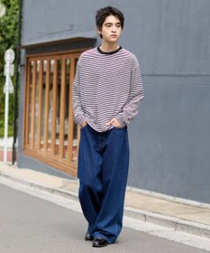 WEGO ワイドスリーブボーダーT（長袖）