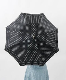 AURORA 【 NINA RICCI（ニナリッチ）】水玉プリント＆ビックスカラップ刺しゅう（折りたたみ傘）