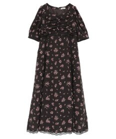 earth music&ecology レース切替フラワーロングワンピース