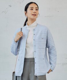 自由区 【WEB限定カラーあり・洗える】テクスチャーコットンブレンドニット アウター