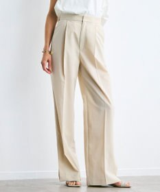 BEIGE， 【洗える/接触冷感/速乾/UVケア対応・Precious ９月号掲載】BATEAU / イージーウエストサイドスリットタックパンツ Beige