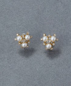 Phoebe 〈痛くないシリーズ/金属アレルギー対応〉パールブーケライトフィットイヤリング　小粒パール