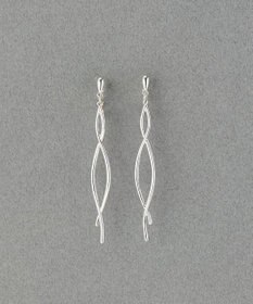 Phoebe 【痛くないシリーズ/金属アレルギー対応】スウィングクリスタルループフィットイヤリング　シルバー