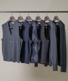 GOTAIRIKU 体温調整に【洗える/チクチクしにくい/ピリングしにくい】イタリア糸 ハイゲージ ベスト_WOOL100%