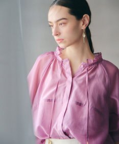 YECCA VECCA バルーンスリーブシアーシャツ