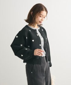 Green Parks ・ｓｗｉｎｇ　ｂｙ　ハート刺繍ニットカーディガン