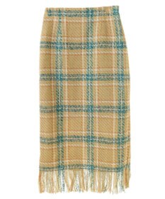 Green Parks ・ＳＵＧＡＲ　ＳＰＯＯＮ　チェックフリンジスカート