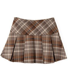 WEGO 【SCHOOL ITEM】チェック切替プリーツミニスカパン
