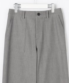 J.PRESS LADIES S シャンブレー2wayストレッチ ワイド ストレート パンツ