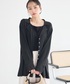 earth music&ecology テーラーカラーニットカーディガン