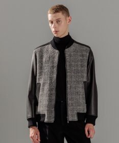 JOSEPH HOMME レザーブロックブークレ　ブルゾン