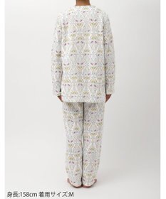 WACOAL パジャマ 長袖 長ズボン 綿混(本体) あったか ミントン レディース NDW426 /ワコール