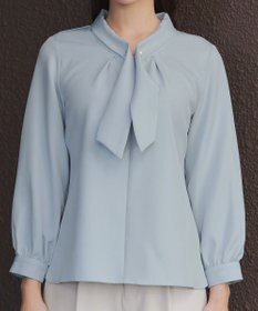 Tiaclasse L 取り外しパール付きボウタイブラウス