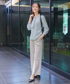 Tiaclasse L 取り外しパール付きボウタイブラウス