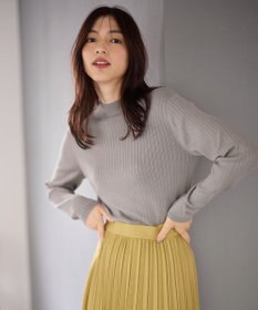 ANY 【洗濯機可】ランダムリブハイネックニット