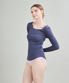 une nana cool 綿100%生地使用 リブ編みコットン 長袖シャツ