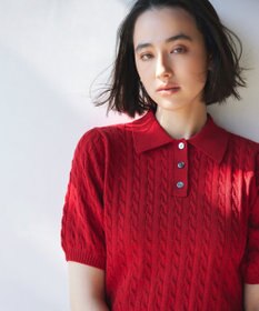 組曲 L ポロ襟 ニットプルオーバー