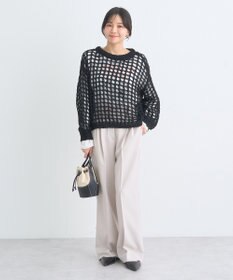 earth music&ecology チュールヤーンメッシュニットプルオーバー