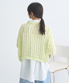 earth music&ecology チュールヤーンメッシュニットプルオーバー