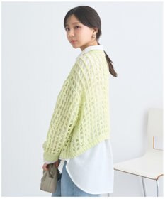 earth music&ecology チュールヤーンメッシュニットプルオーバー