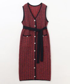 GRACE CONTINENTAL バイカラージャガードニットワンピース