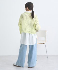 earth music&ecology チュールヤーンメッシュニットプルオーバー