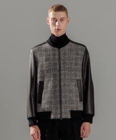 JOSEPH HOMME レザーブロックブークレ　ブルゾン