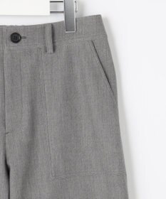 J.PRESS LADIES S シャンブレー2wayストレッチ ワイド ストレート パンツ