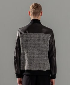 JOSEPH HOMME レザーブロックブークレ　ブルゾン