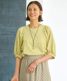 自由区 【洗える・XSサイズあり】ハイツイストポンチボリューム袖 カットソー