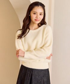 Feroux パール付きシャギー ニット アイボリー系