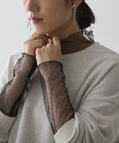 AMERICAN HOLIC ドットチュールハイネックプルオーバー