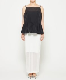 uncrave シアー オーガンジー ペプラム トップス