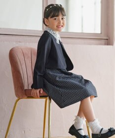 組曲 KIDS 【110-140㎝】 ドットジャガードワンピース＆ジャケットセット