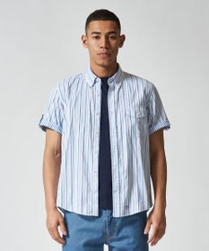 J.PRESS MEN オーガニックコットンダブルチューブマルチストライプシャツ