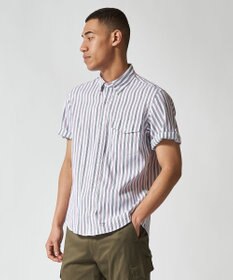 J.PRESS MEN オーガニックコットンダブルチューブマルチストライプシャツ