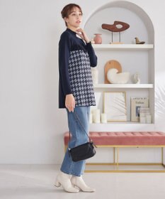 Tiaclasse アーガイルジャガードフリルチュニック