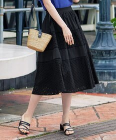Tiaclasse L 【新色追加・洗える】幅広く活躍が期待できるレース切替スカート