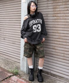 WEGO 【25年秋冬新作】2WAYグラフィックワンショルBIGスウェット