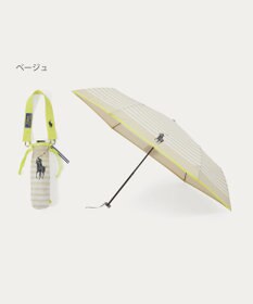 MOONBAT POLO RALPH LAUREN(ポロ ラルフローレン)ポロポニー ボーダー 折りたたみ傘 簡単開閉