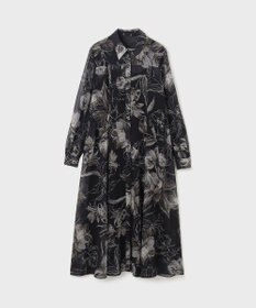 GRACE CONTINENTAL リボン付ロゴフラワープリントワンピース